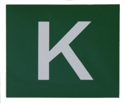 K- Schild grün/weiß "Kombiverkehr"