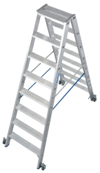 Leiter Stufen-Doppel-Stehleiter 2 x 8, fahrbar