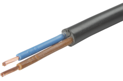 Kabel 2 x 0,75 mm² Rund Kunstoff - Außenmantel