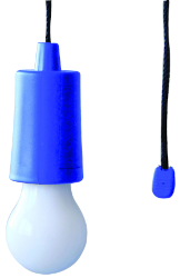 Hängelampe LED mit Kordel blau Retro Glühbirne