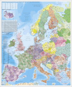 Postleitkarte Europa laminiert