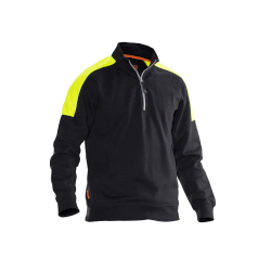 Sweatshirt 1/2 zip schwarz/gelb XS-4XL