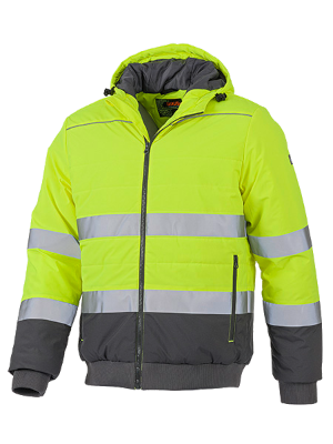 Warnschutz-Steppjacke neongelb/grau S-4XL