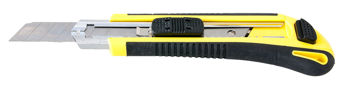 Cuttermesser schwarz / gelb - mit 3 Klingen
