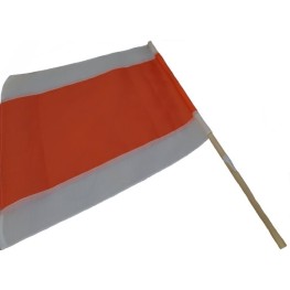 Warnflagge  rot / weiß mit Holzstiel