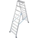 Leiter Stufen-Doppel-Stehleiter 2 x 10, fahrbar
