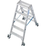 Leiter Stufen-Doppel-Stehleiter 2 x 5, fahrbar