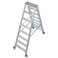 Leiter Stufen-Doppel-Stehleiter 2 x 8, fahrbar