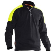 Sweatshirt 1/2 zip  Gr. XS  schwarz/gelb