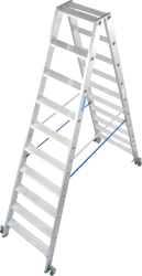 Leiter Stufen-Doppel-Stehleiter 2 x 10, fahrbar