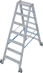 Leiter Stufen-Doppel-Stehleiter 2 x 7, fahrbar